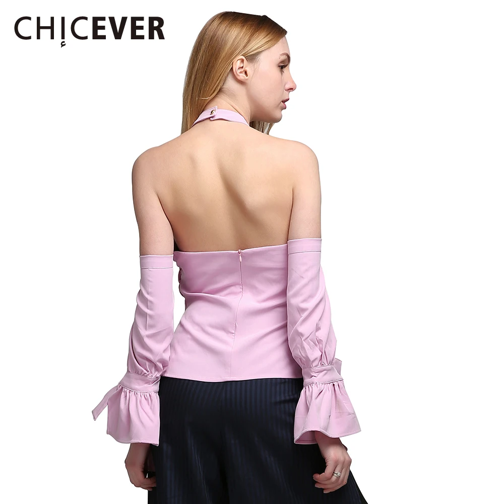 Chicever пикантные с открытыми плечами Холтер Танк Топ женский Кружево до вспышки