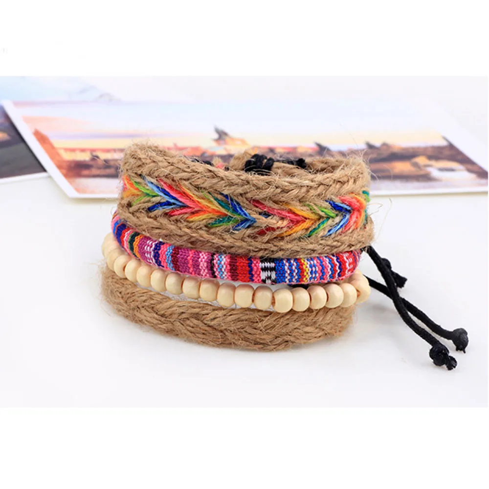 Новинка 4 шт./компл. Многослойные Кожаные плетеные браслеты ручной работы в стиле