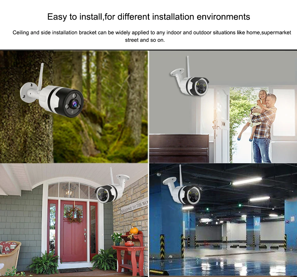 Bullet IP камера Wifi 1080P 720P ONVIF Беспроводная P2P наружная со слотом для карт MiscroSD Max 64G