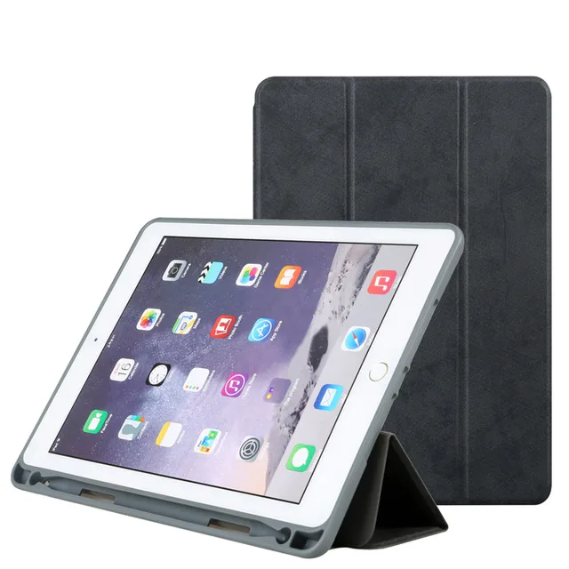 Черный Чехол для iPad Air 3 10,5 A2123 A2152 из искусственной кожи с держателем карандашей противоударный умный чехол для iPad Pro 10,5 Funda+ пленка - Цвет: Черный