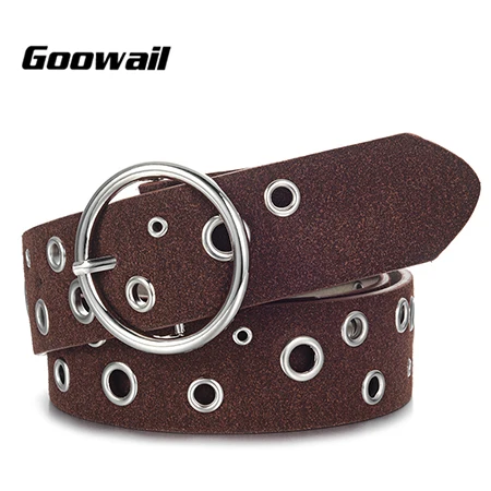 Gooweil новые модные гомметовые ремни для женщин из искусственной кожи женские ремни для женщин аксессуары для джинсов - Цвет: brown