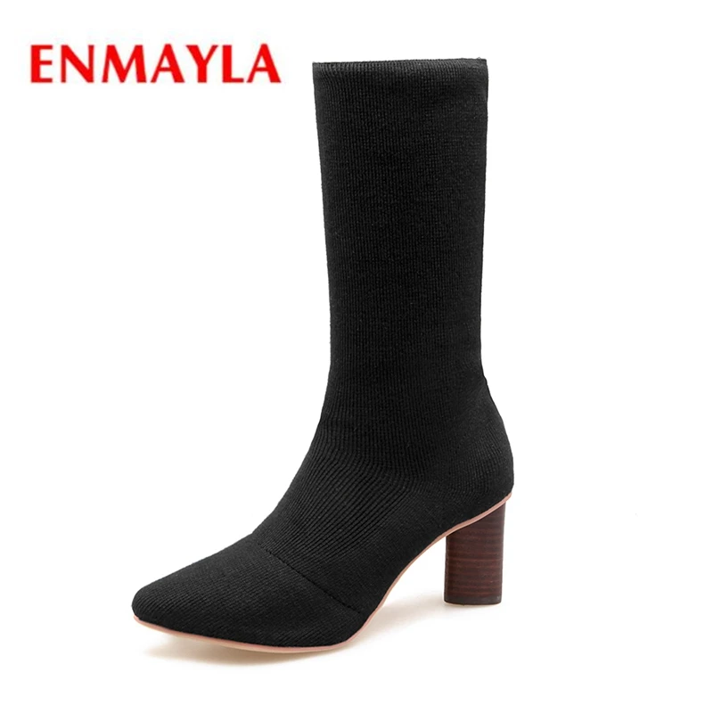 ENMAYLA/женские ботильоны женские мотоциклетные ботинки повседневная обувь большой