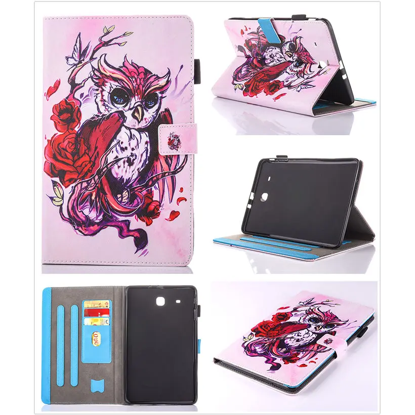 Модный чехол из искусственной кожи с откидной крышкой в виде животных для Samsung