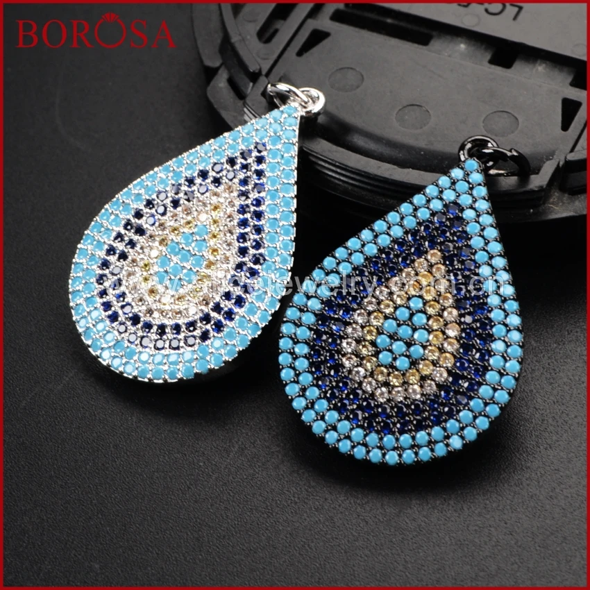 

BOROSA 3 шт., Druzy CZ, кубический цирконий, изящная подвеска, подвеска, высокое качество, модные ювелирные изделия, WX270