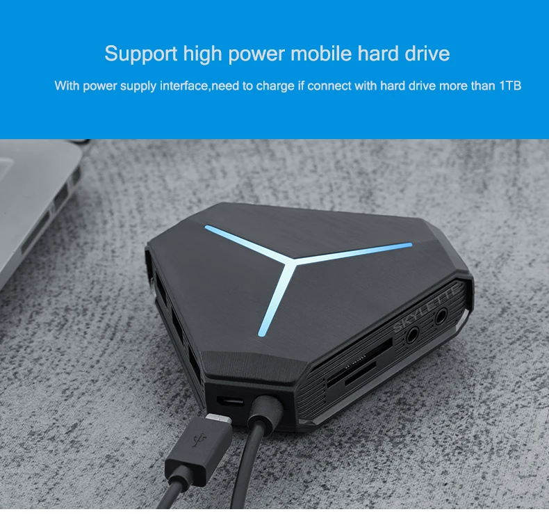 6 портов usb-хаб 1 м разветвитель кабеля с устройство для чтения карт SD TF Mic AUX классный светильник USB 2,0 концентратор для нескольких устройств настольного ноутбука