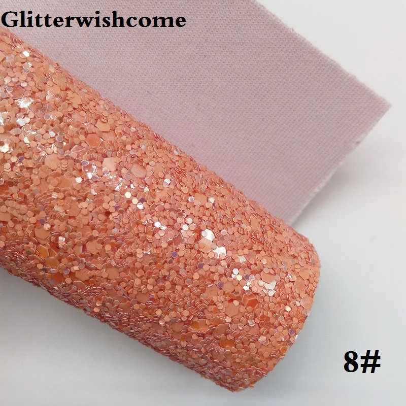8 Glitterwishcome 21X29 см A4 размеры синтетическая кожа, с эффектом блестящей кожи Ткань Винил для Луки, GM043A - Цвет: 8
