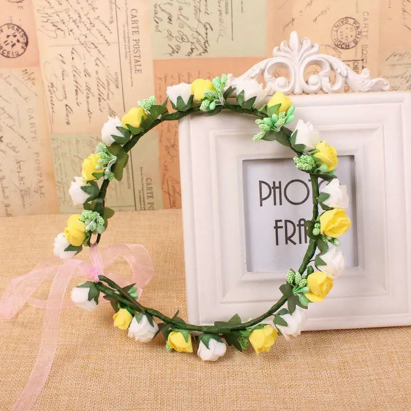 Женские повязки на голову с цветами из ПЭ 2 смешанных цвета свадебные 15 шт./лот