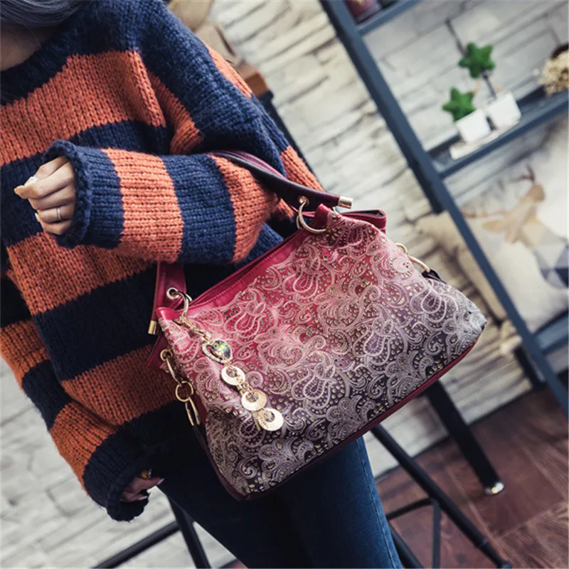 Новый роскошный выдалбливают Большая искусственная кожа Tote Сумки Для женщин