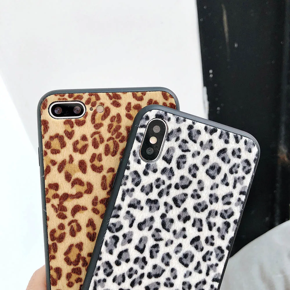 Чехол из закаленного стекла для iphone Xs max Xr с текстурой гепарда чехол ТПУ 5 6 7 8 plus