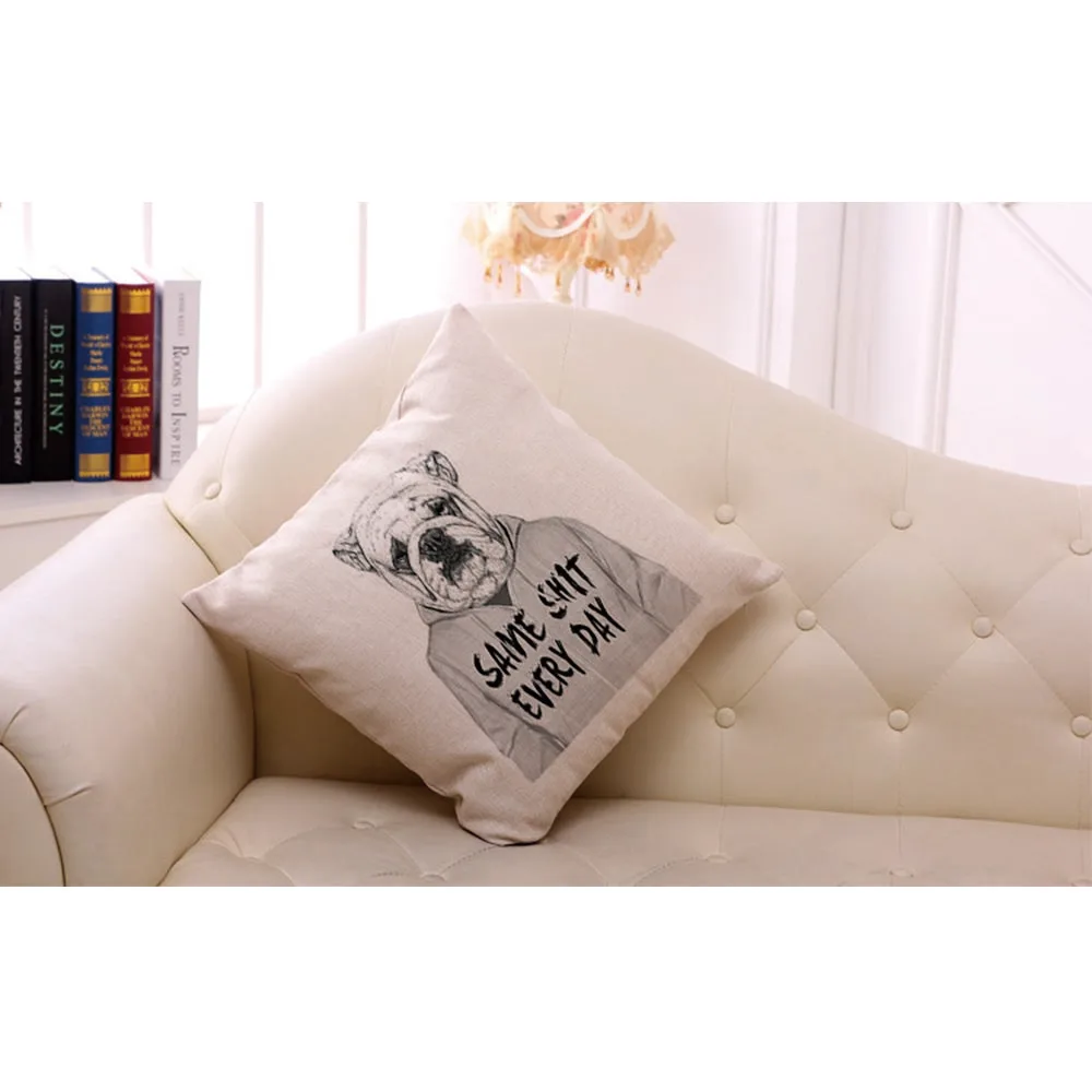 Наволочка с принтом животных из мультфильма льняная хлопковая наволочка для