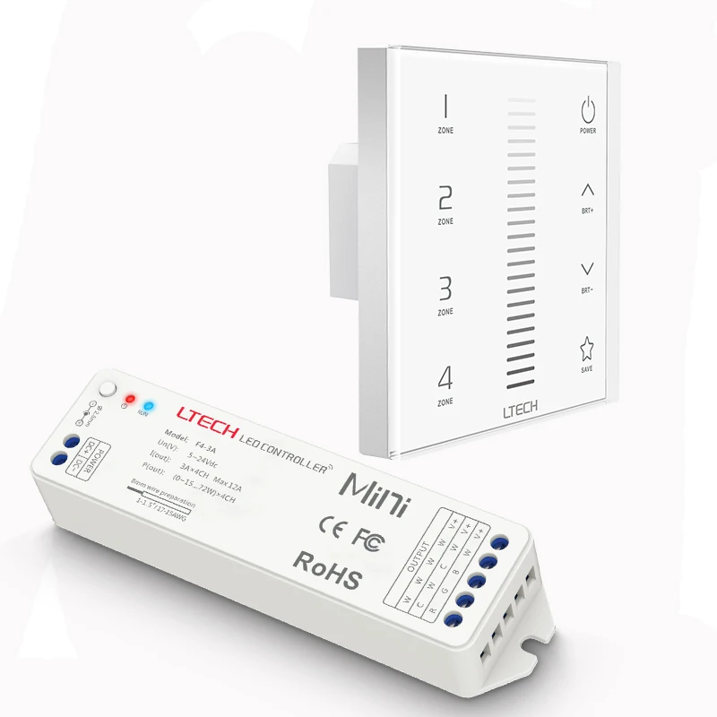 Светодиодный диммер 220 в 2,4 ГГц RF и DMX многофункциональная стеклянная Сенсорная панель настенный светодиодный полосный диммер с беспроводным приемником