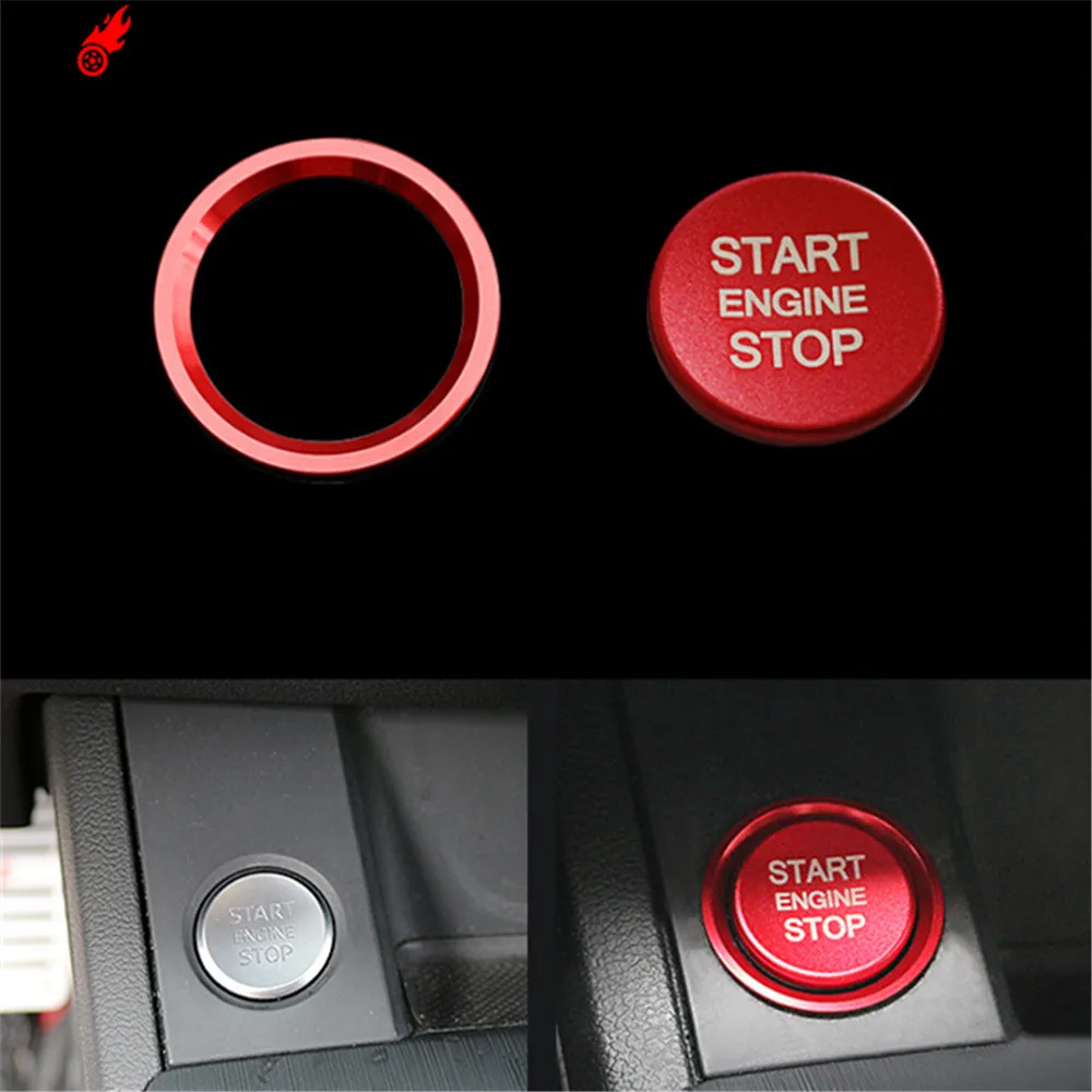 

Красный и синий для Audi A4 A5 B9 2017 2018 A6 C7 A7 2011-2017 Q5 8R Внутренняя кнопка запуска и остановки двигателя, кольцо, накладка, наклейки
