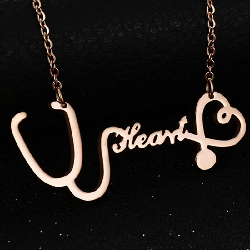 Горячая Распродажа Женская цепочка из нержавеющей стали|stethoscope necklace|female necklacesdrop