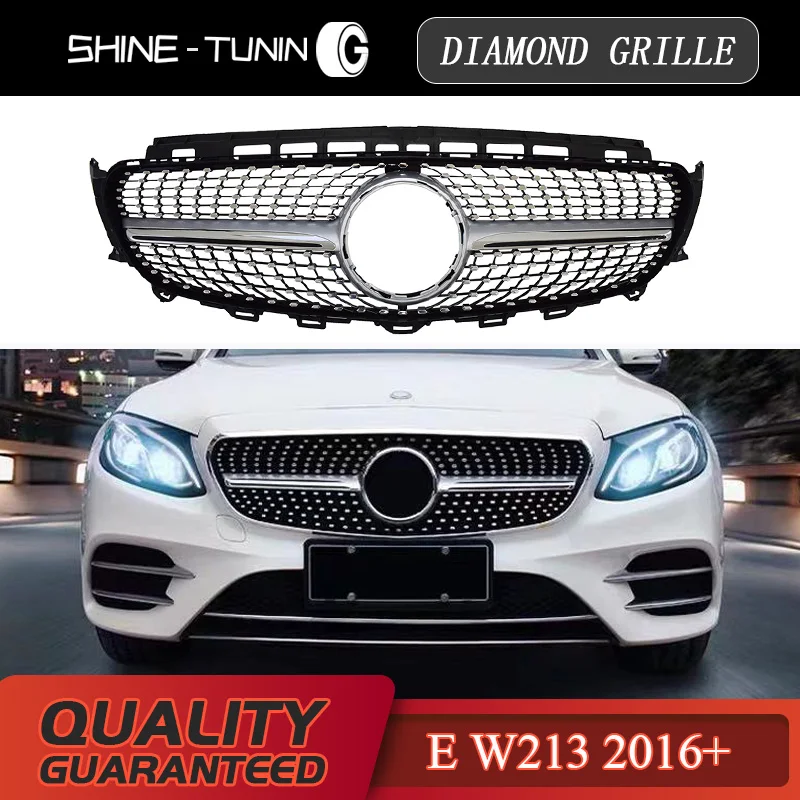 Решетка переднего бампера W213 со стразами E43 E450 гриль для автомобиля подходит
