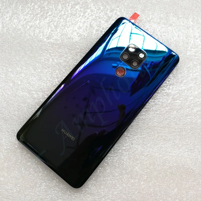 Новая задняя крышка из закаленного стекла для huawei mate 20, запасные части, задняя крышка для батареи, корпус+ рамка для камеры+ крышка для вспышки