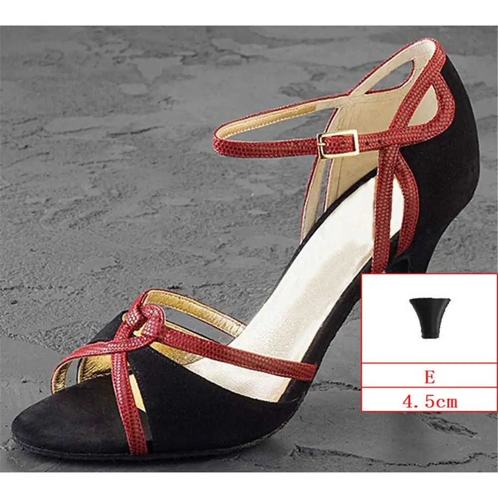 E Обувь для сальсы, черный нубук, Zapatos de baile, 4,5-8,5 см, высота каблука, удобная женская обувь для латинских танцев, JYG959 - Цвет: E