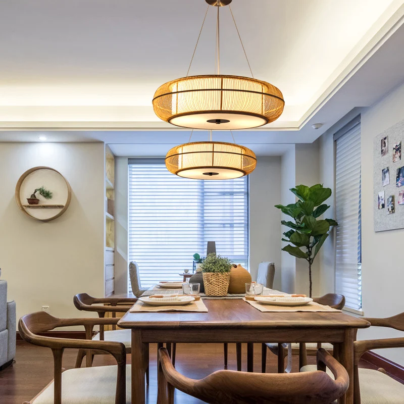 Новый китайский Zen люстра светильники японский бамбук чайная комната Hanglamp