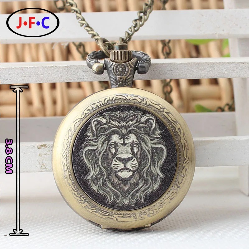 Европа и Америка ветер карманные Часы Azran Львиная голова Патч стол часы цепь
