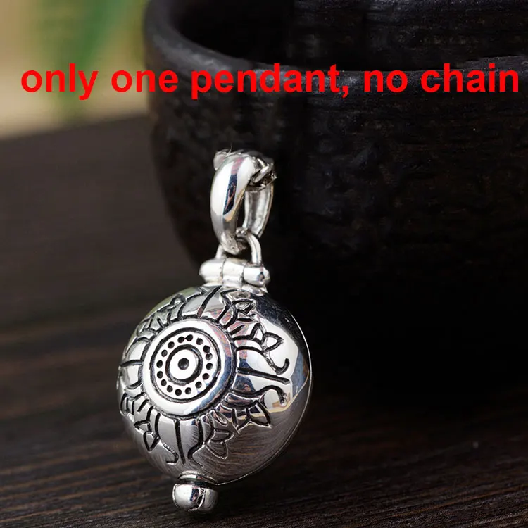only one pendant FNJ 925 Серебряный Круглый Кулон Будда Gawu коробка висят оригинальные S925 тайские серебряные подвески для мужчин и женщин для изготовления ювелирных изделий - Окраска металла: only one pendant