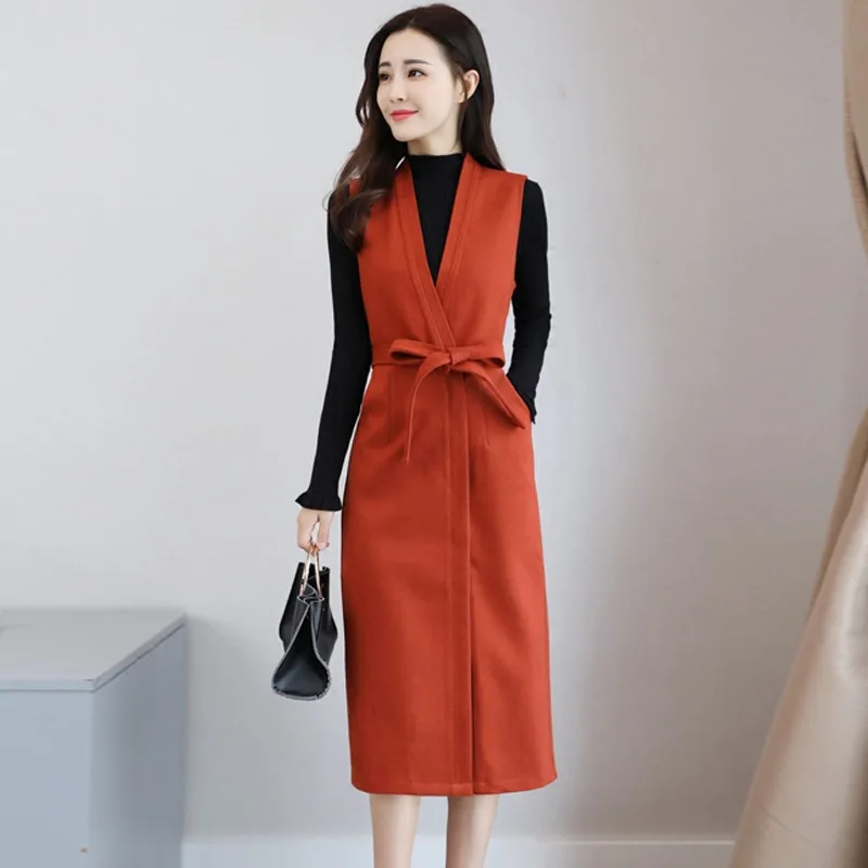 Fashion suit dress two-piece female 2018 autumn and winter clothing new sweater + bottoming skirt | Женская одежда