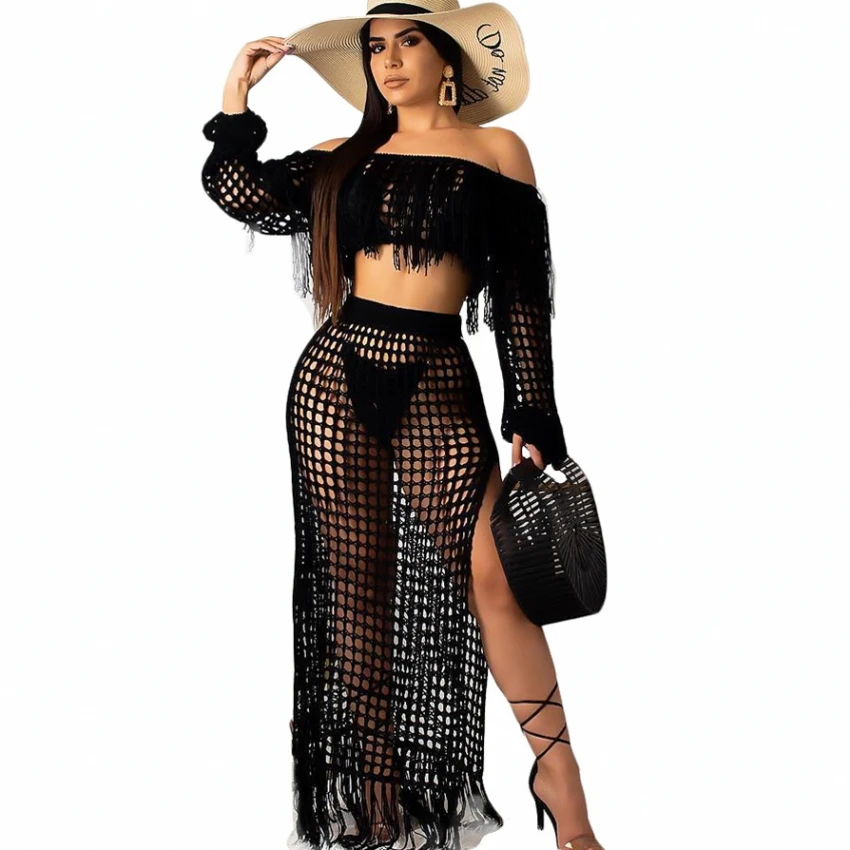 Женский пляжный комплект из 2 предметов привлекательный трикотажный двух с