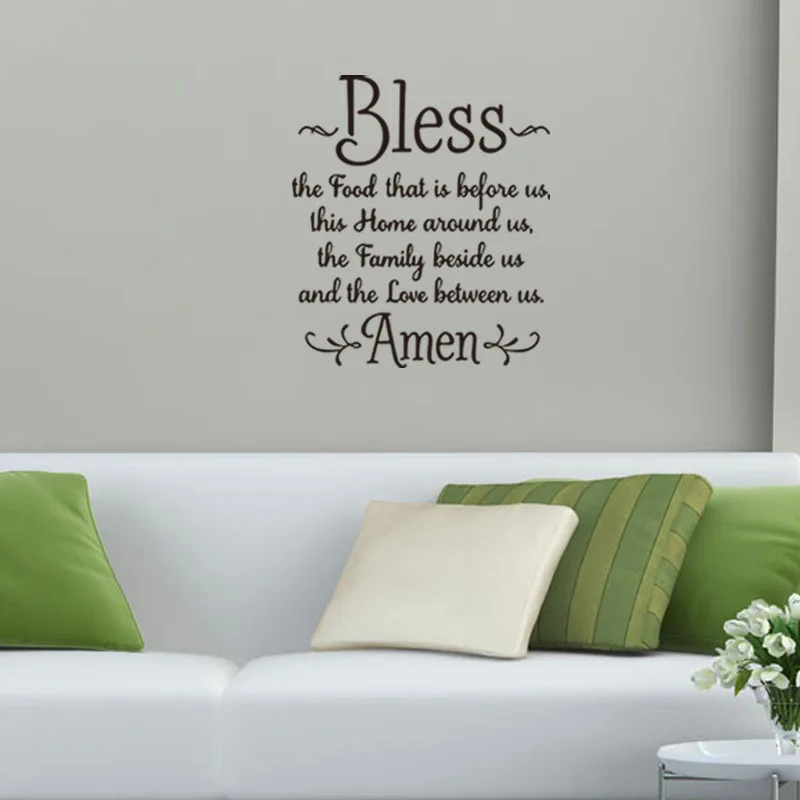 Благослови английский письмо винил Цитата Наклейки на стену Гостиная для