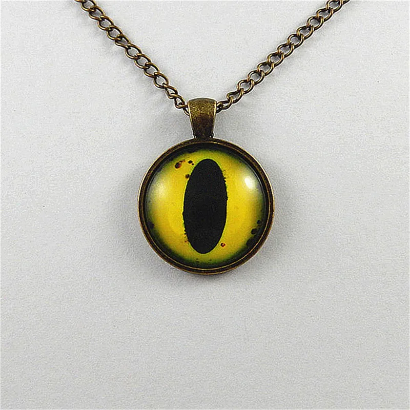 Женское классическое ожерелье с кулоном в виде Глаз Дракона 25 мм | Украшения и