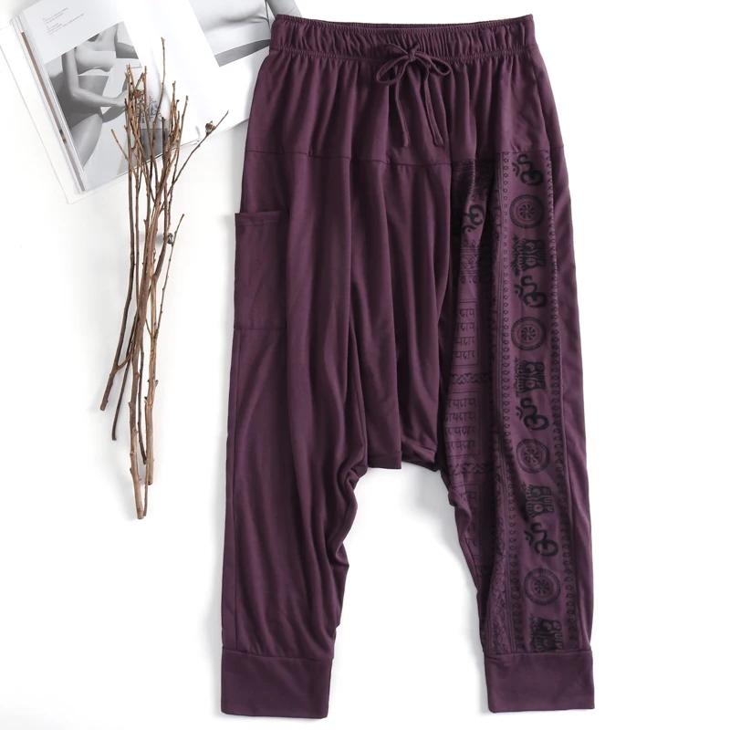 Purple Уличная одежда, мужские шаровары, мешковатые широкие ноги, промежность, свободные, фитнес-треки, Yogo-брюки для танцев, хип-хоп, спортивные штаны, Hombre Joggers - Цвет: Purple