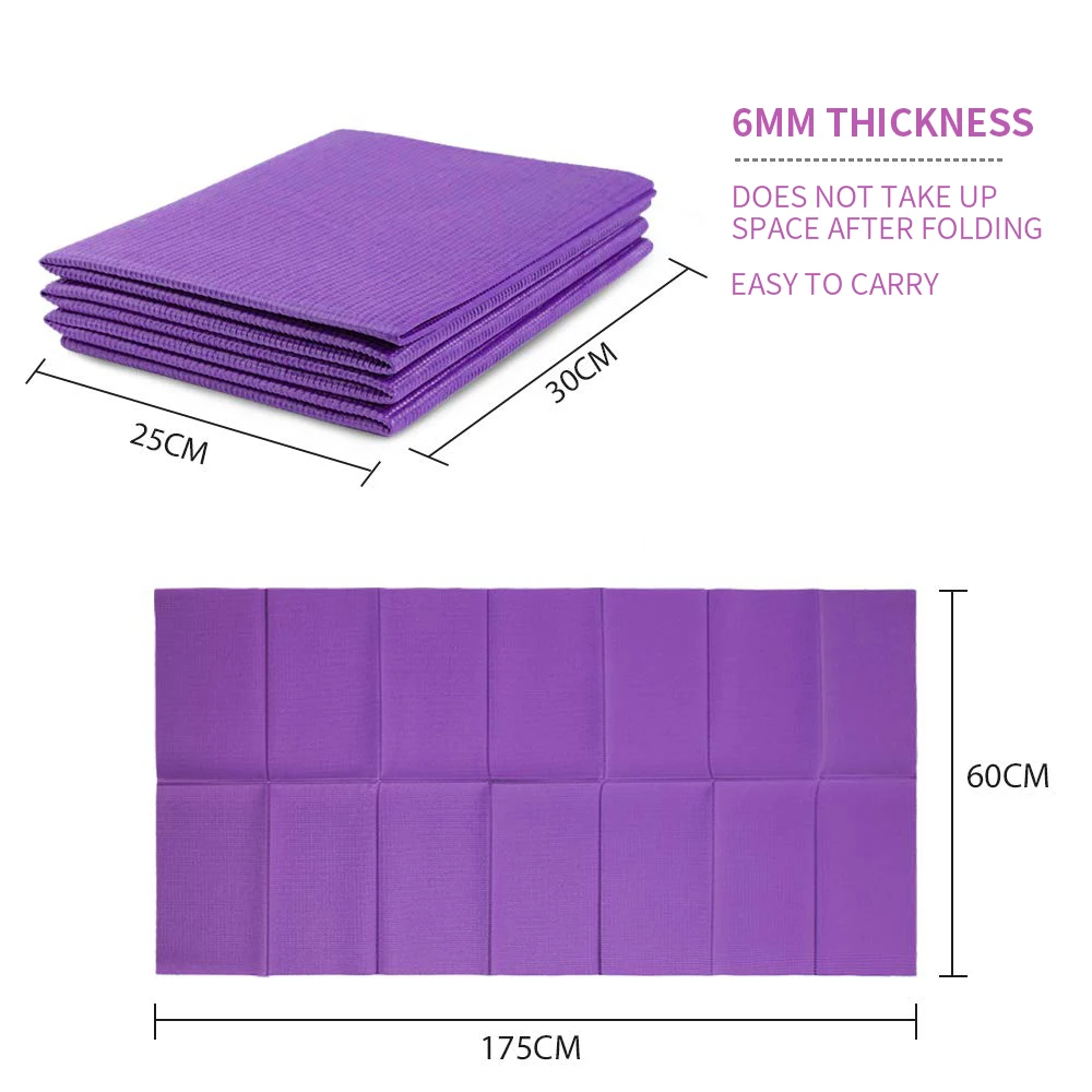 Складываемый Коврик для йоги из ПВХ 6 мм Складывающийся высокая плотность