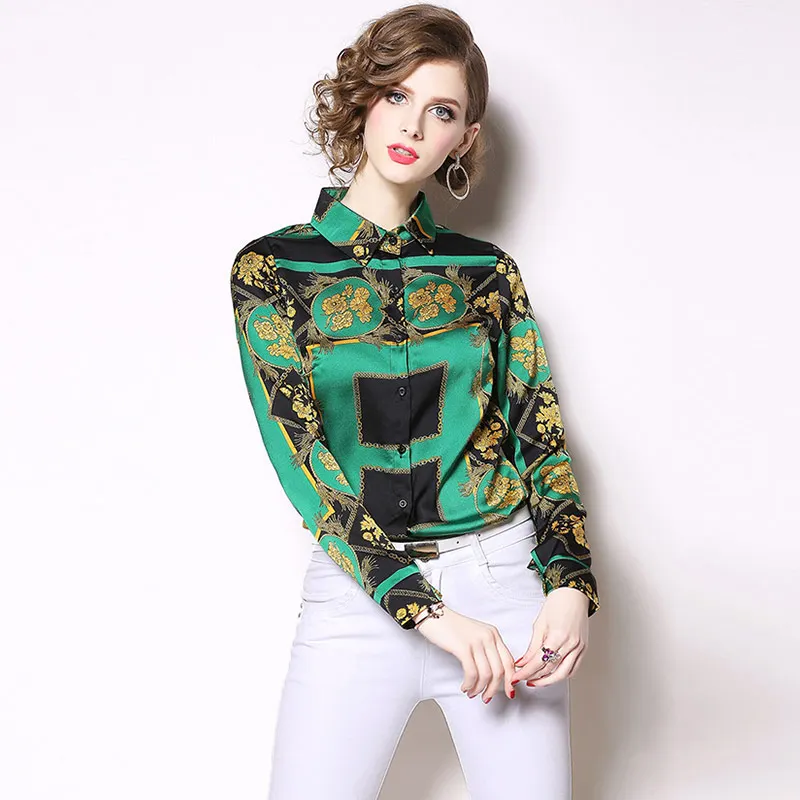 Зеленые рубашки Willstage женская блузка с цветочным принтом элегантные офисные