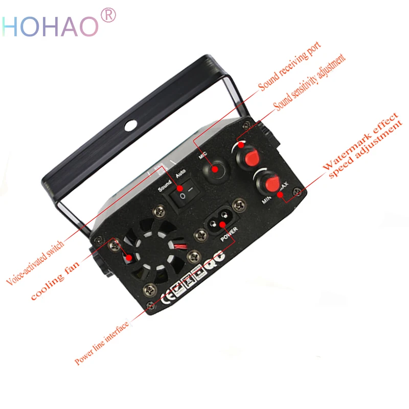 HOHAO Новое прибытие Мини Disco Вечерние огни этапе RGB эффект свет водяной знак 2X много