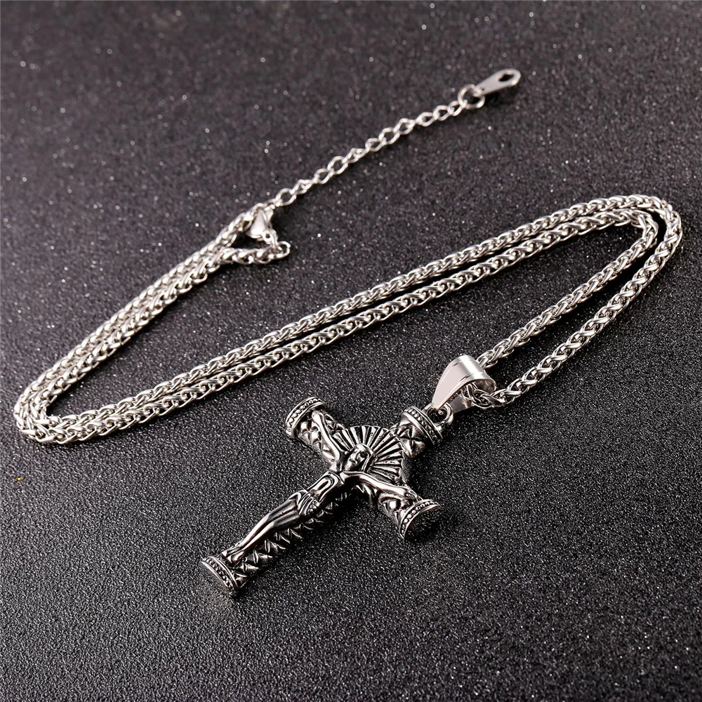 Золотой цвет подвеска с изображением Иисуса ожерелье для мужчин из нержавеющей