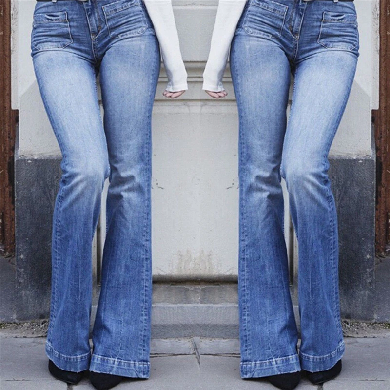Новые повседневные женские винтажные джинсы Стрейчевые джинсовые брюки с