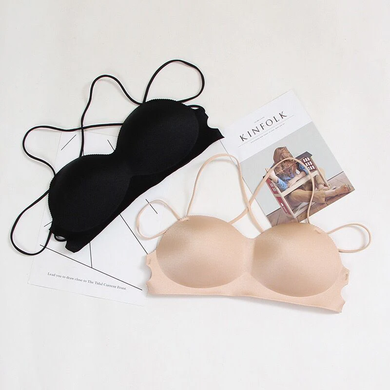 Женский бесшовный бюстгальтер SP & CITY однотонный на двух бретельках с эффектом пуш