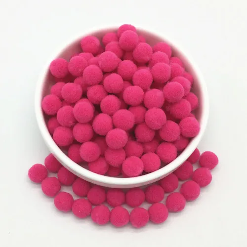 10mm 14Rose red Светло-розовый белый розовый помпон меховые шары DIY мягкие помпоны ремесленные помпоны Свадебный декор клей на ткани аксессуары 8 мм до 30 мм 20 г - Цвет: 10mm 14Rose red