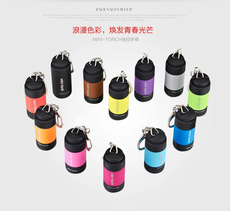 LED mini flashlight USB charging key light glare gift | Лампы и освещение