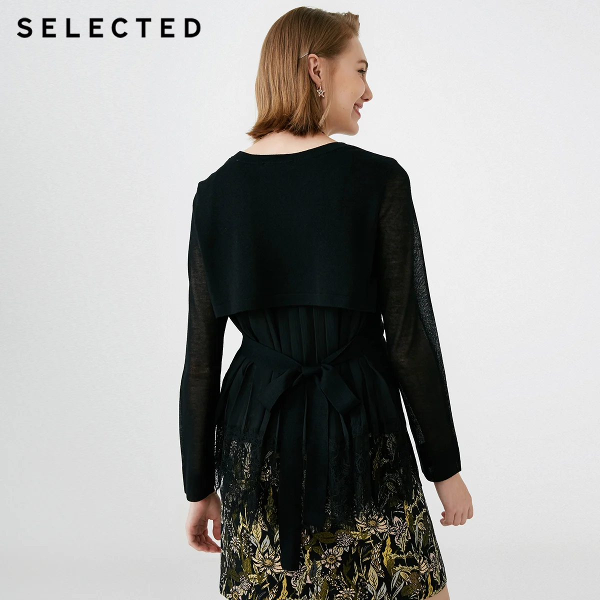 Отборные женские плиссированные Кружевные Трикотажные S | 418324521 Женская одежда