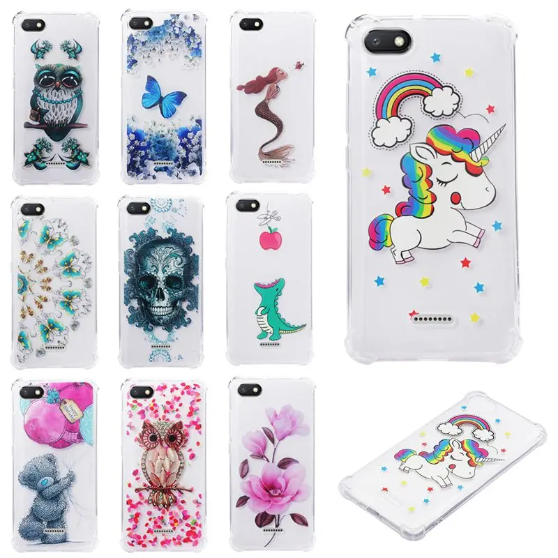 Phone Case For Xiaomi Mi A1/Mix 2s/Redmi 6 6A 4A 4X 5A 5 Plus Solid Color Unicorn Transparent Shockproof Back Cover Soft TPU |