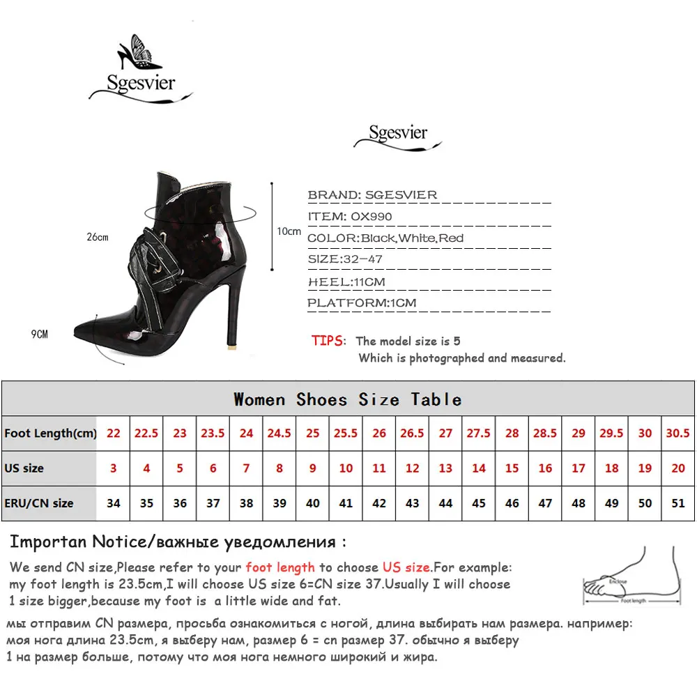 

Sgesvier Brand Size 32-47 Pointed Toe Lace Up Ankle Boots Woman Shoes Thin High Heels Fashion Winter Shoes Woman Boots OX990