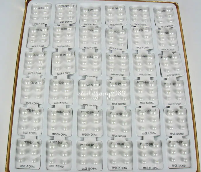 108 Пар Стальных стоек без никеля белые фоторазмеры 3 4 5 мм Z2|earring size|pearl stud earringsstud