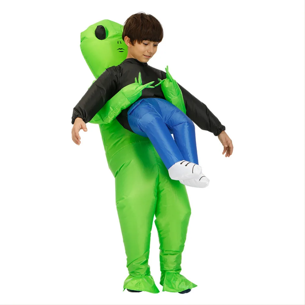 

New Inflatable Costume Monster Scary Green Alien Cosplay Costume Halloween Party Festival Stage Performance Costume For Kid