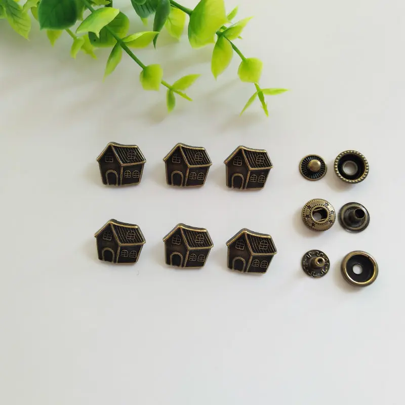 6 комплектов дом из цинкового сплава защелкивающаяся застежка пресс шпилька