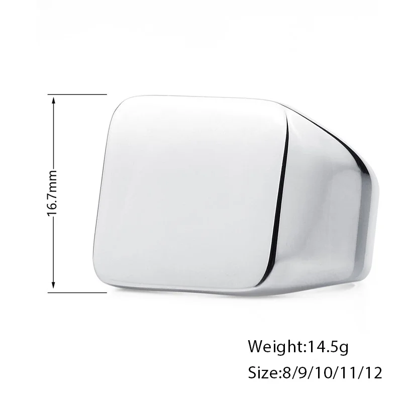 YAKAMOZ модного серебристого цвета мужские кольца в стиле панк гладкие Квадратные