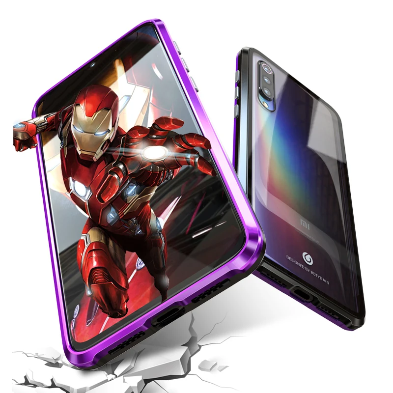 Роскошный магнитный металлический чехол для Xiaomi Mi 9 Mi9 se прозрачные магнитные