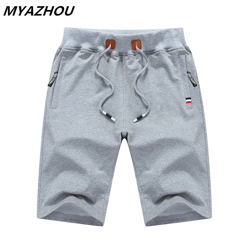 

Zip pocket shorts solid color summer stretch casual seven points shorts large size cotton comfortable breathable sports shorts