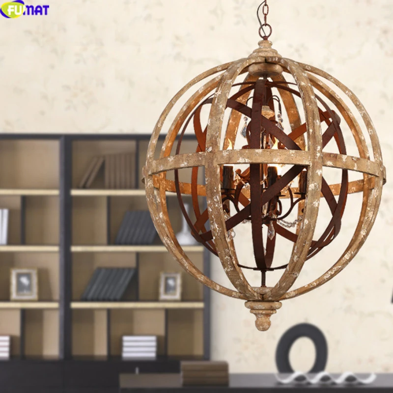 FUMAT Ретро подвесные светильники деревянные LED E14 промышленная лампа подвесной