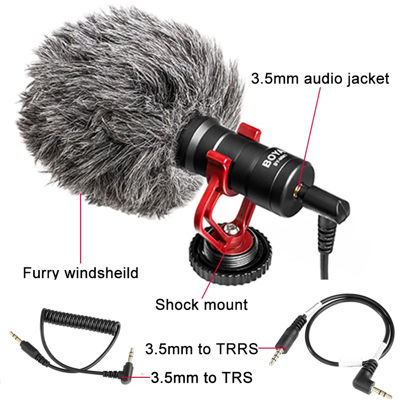 

BOYA BY-MM1 Video Record Microphone Compact VS Rode VideoMicro On-Camera Recording Mic for iPhone X 8 7 Huawei Nikon Canon DSLR