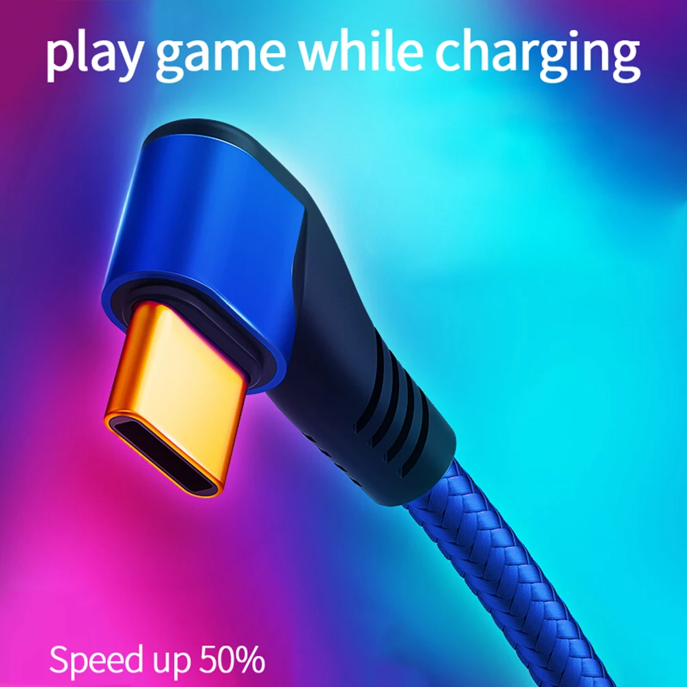 Кабель usb type C Быстрая зарядка 5 0 USB 90 градусов мобильный кабель передачи данных