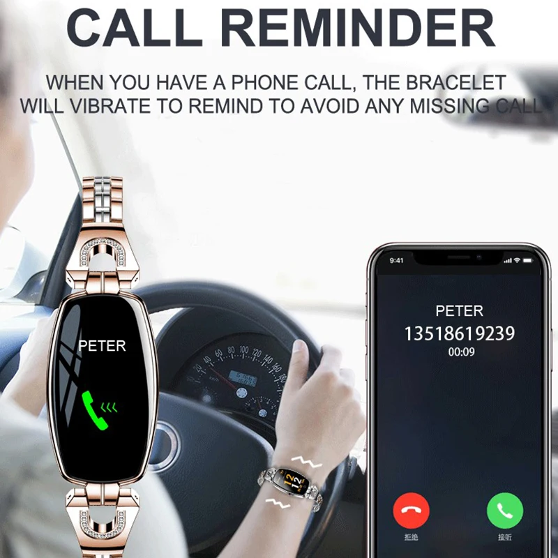 FocusSmart H8 Для женщин умный Браслет крови Давление монитор сердечного ритма Фитнес