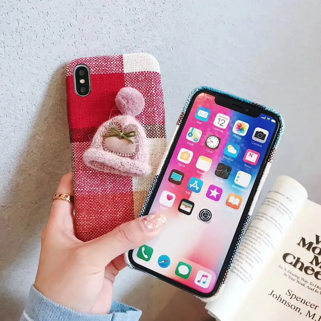 Симпатичная Рождественская шляпа Крышка для iPhone XS MAX XR чехол X 8 7 Plus 6s крышка